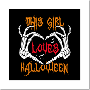 This Girl Loves Halloween Tree tee design birthday gift graphic Posters and Art